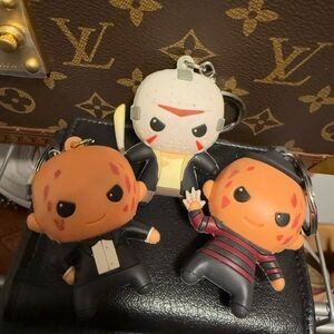 Lot of 3 horror keychains Freddy kreuger Jason vorhees Friday the 13th nightmare